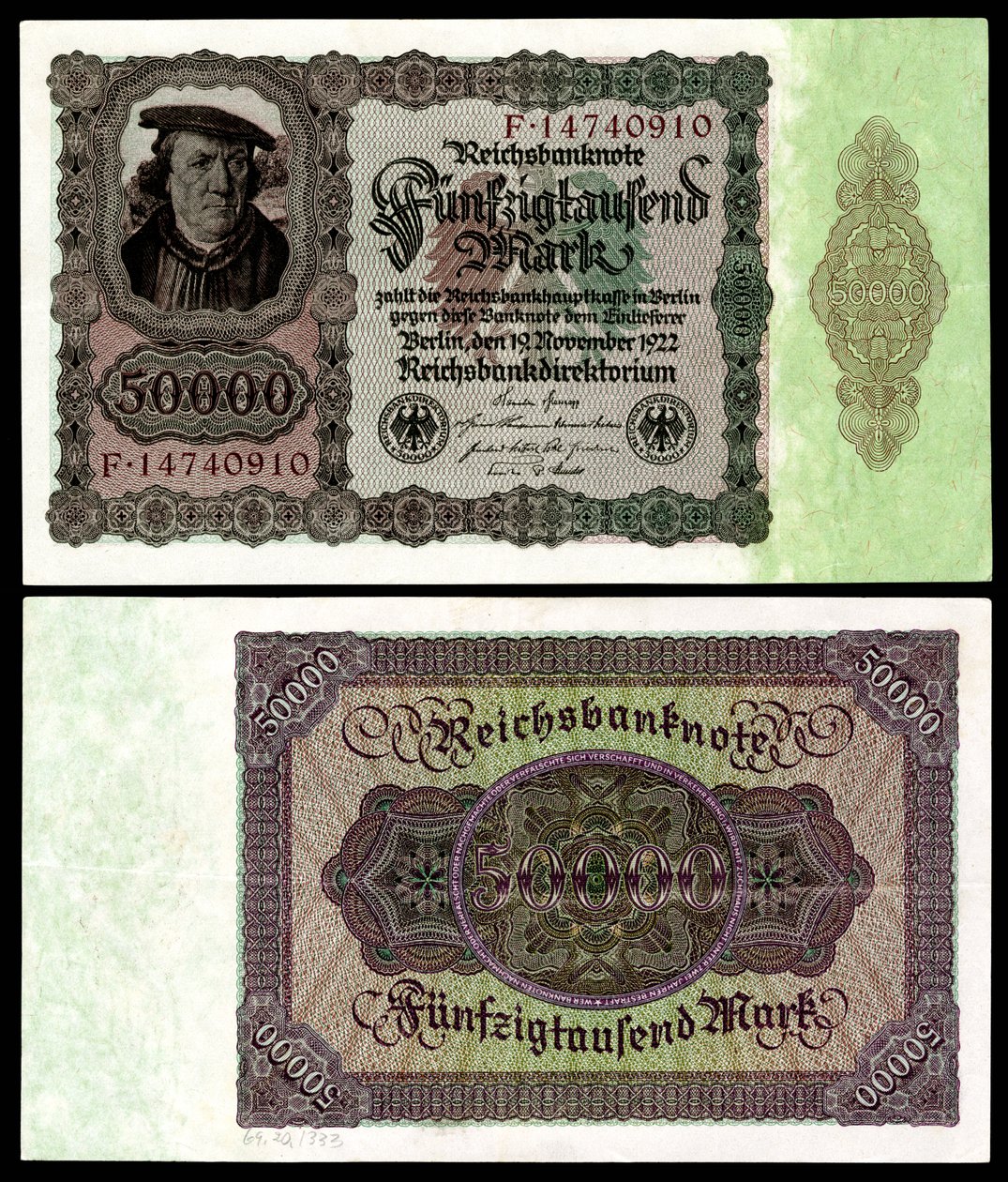 Papiermark der Weimarer Republik, Hyperinflationszeit nach dem Ersten Weltkrieg von Reichsbankdirektorium Berlin