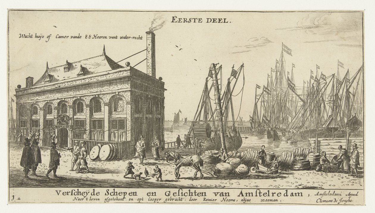 Hafen von Amsterdam mit dem Wachthaus von Reinier Nooms