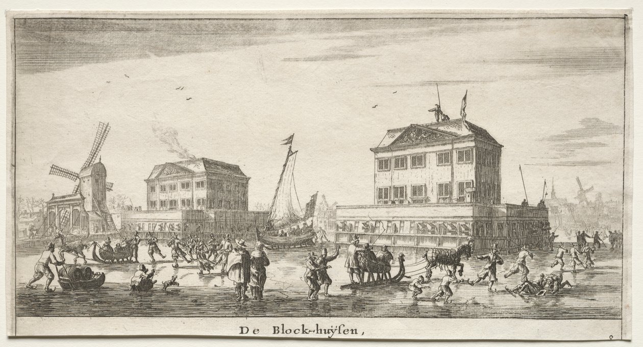 Verschiedene Schiffe und Ansichten von Amsterdam, Teil III: De Block-huysen von Reinier Nooms, called Zeeman