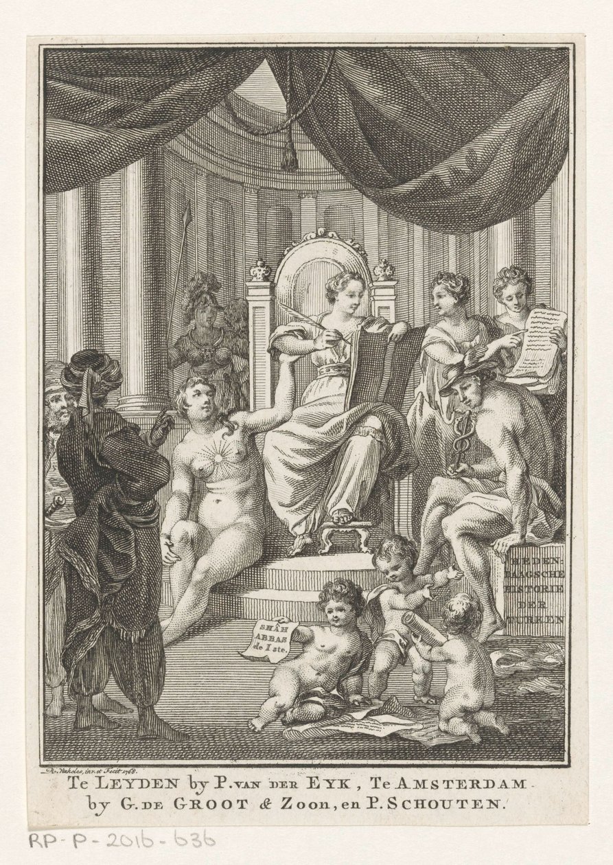 Allegorische Darstellung mit Geschichte, Wahrheit, Altertumskunde und Vorsicht von Reinier Vinkeles (I)
