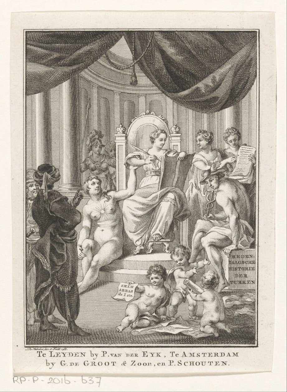 Allegorische Darstellung mit Geschichte, Wahrheit, Altertumskunde und Vorsicht von Reinier Vinkeles (I)