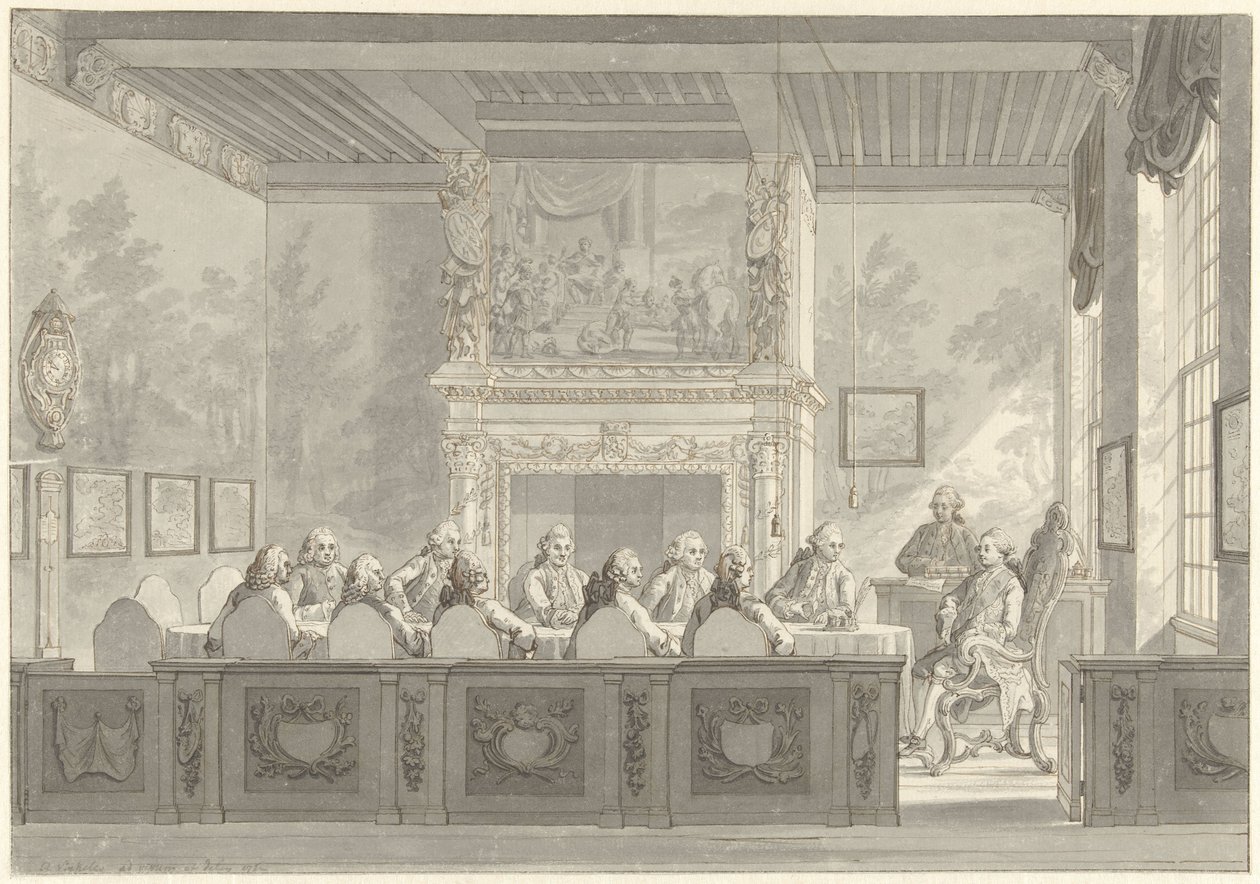 Einsetzung von Prinz Wilhelm V. im Kollegium der Admiralität in Amsterdam von Reinier Vinkeles (I)