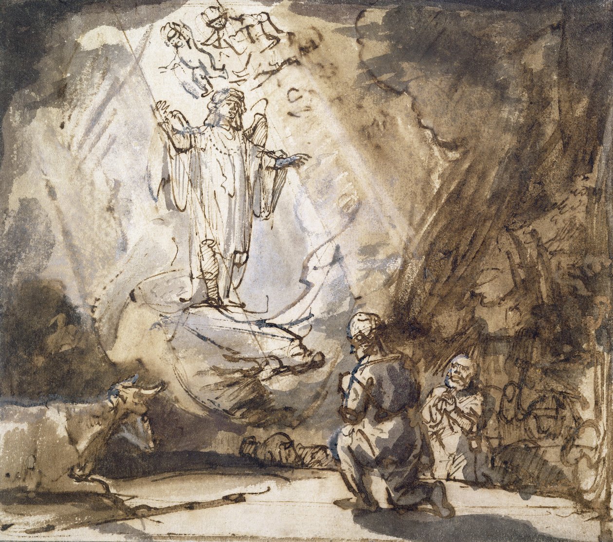 Verkündigung an die Hirten von Rembrandt van Rijn