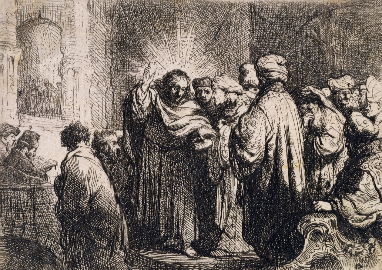 Christus mit den Ältesten, aus Michael Faradays Sammelalbum von Rembrandt van Rijn
