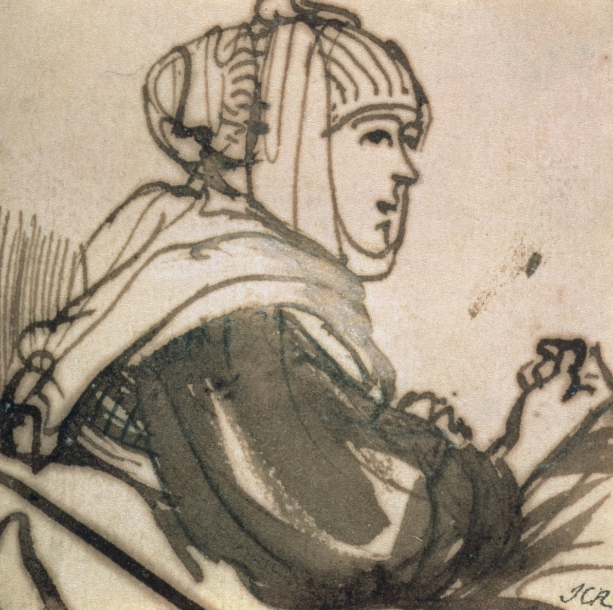 Porträt von Saskia, 1634 (Tinte und Waschung auf Papier) von Rembrandt van Rijn