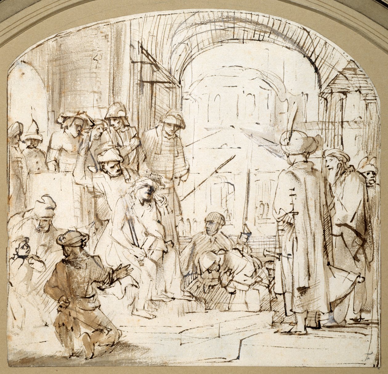 Christus verspottet von Rembrandt Harmensz. van Rijn (school of)