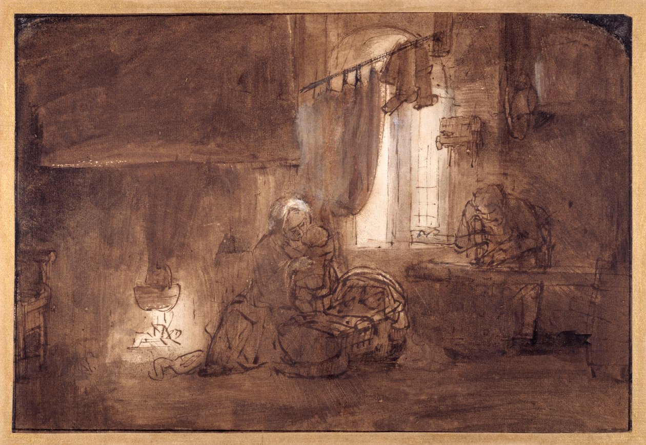 Die Heilige Familie in der Werkstatt des Zimmermanns von Rembrandt Harmensz. van Rijn (school of)
