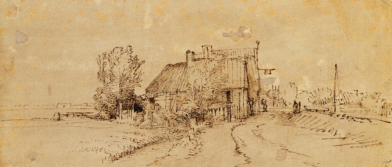 Ein Gasthaus an einer Landstraße von Rembrandt van Rijn