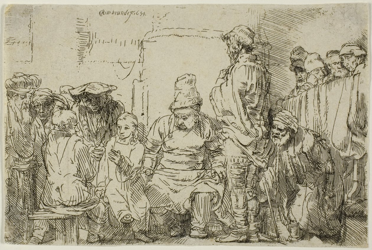 Christus sitzt und disputiert mit den Doktoren von Rembrandt Harmensz. van Rijn