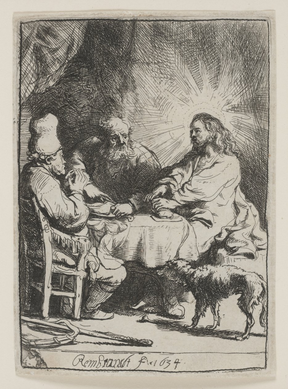 Christus in Emmaus: Die kleinere Platte von Rembrandt van Rijn