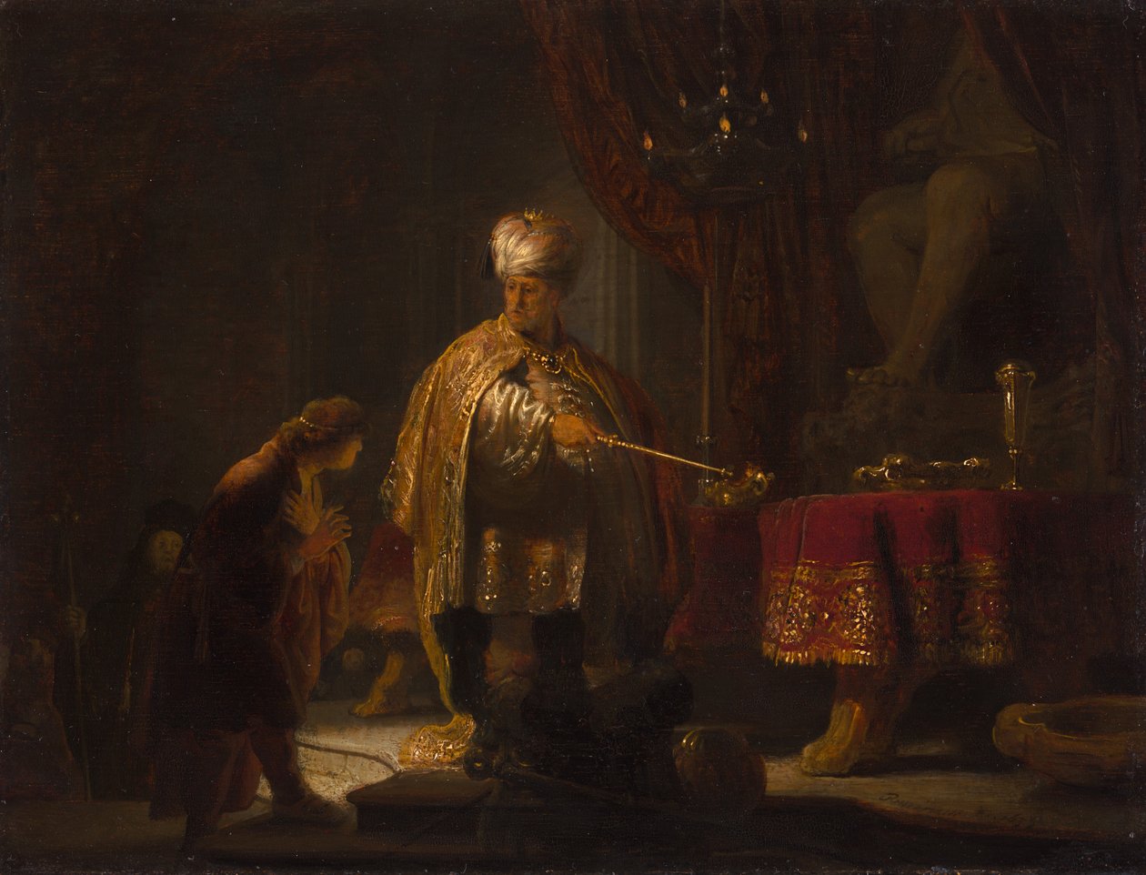 Daniel und Kyros vor dem Idol Bel von Rembrandt Harmensz. van Rijn