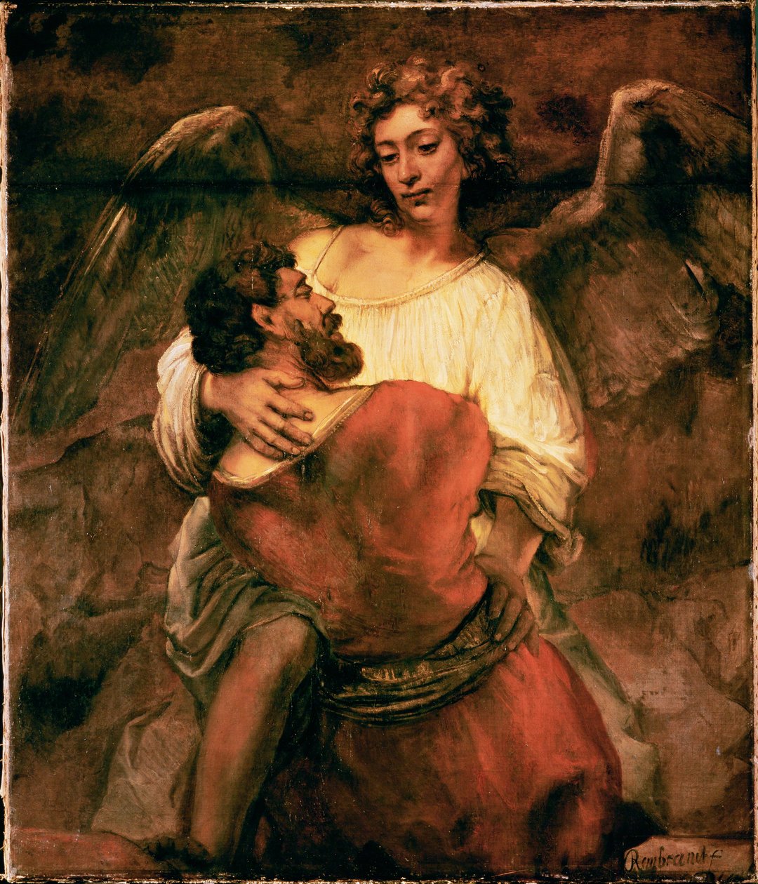 Jakob kämpft mit dem Engel von Rembrandt Harmensz. van Rijn
