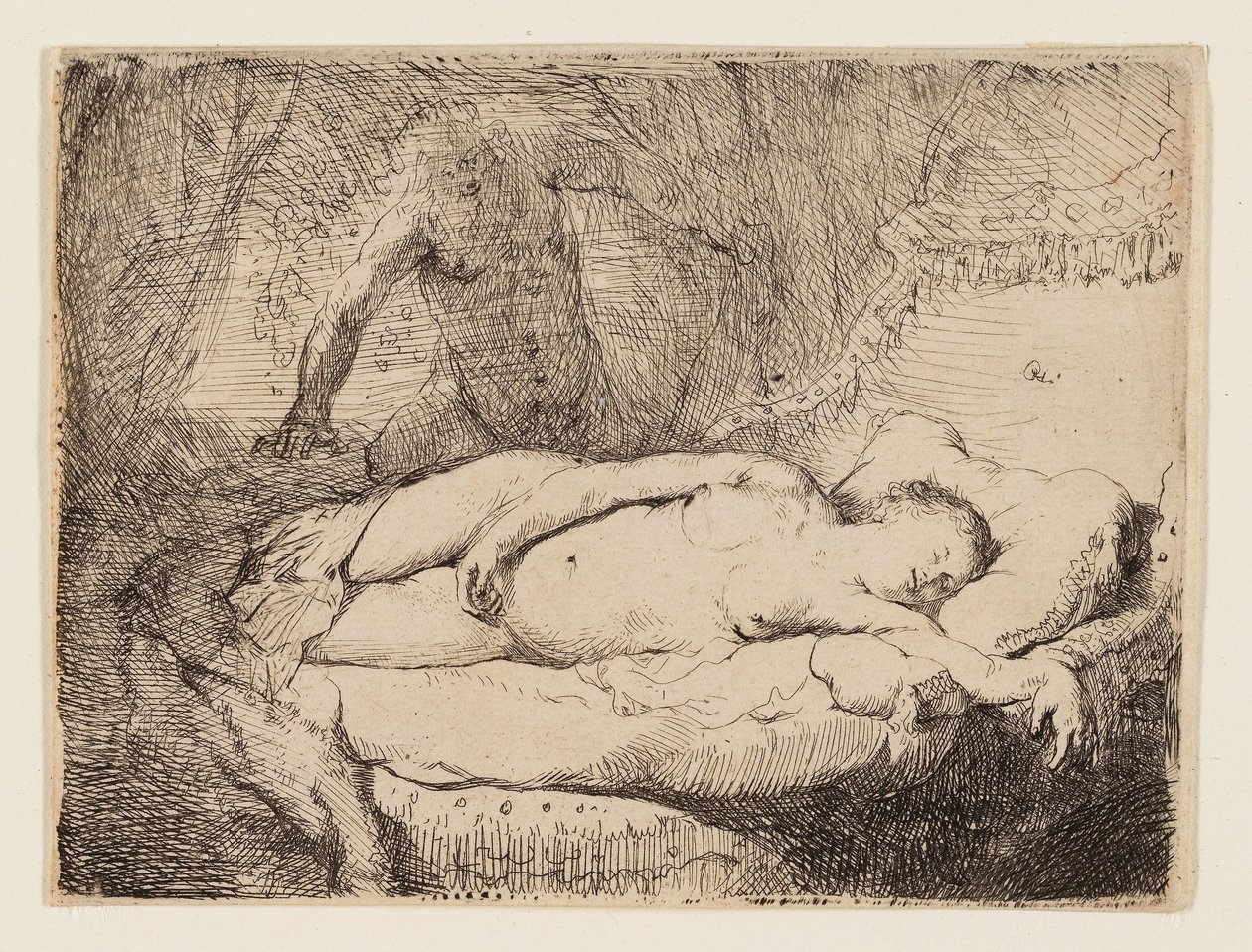 Jupiter und Antiope: Kleinere Platte, ca. 1631 von Rembrandt Harmensz. van Rijn