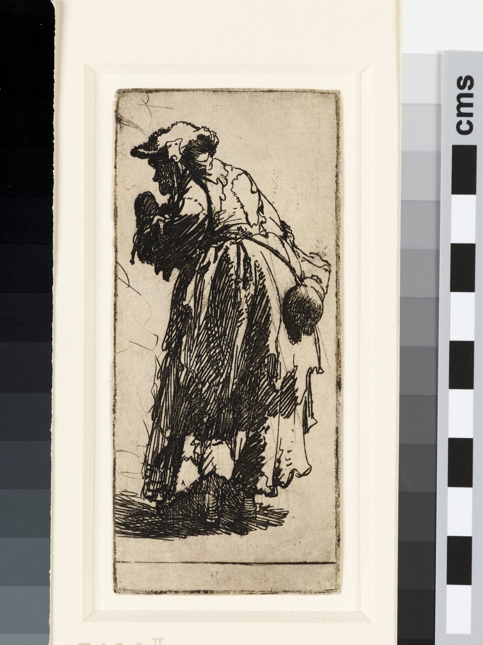 Alte Bettlerin mit einer Kürbisflasche, ca. 1629 von Rembrandt van Rijn