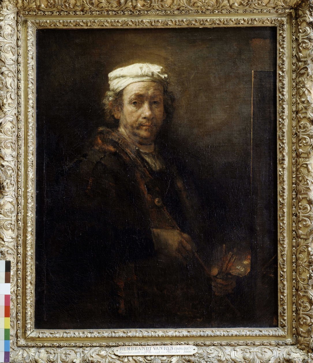 Rembrandt im Alter vor einer Staffelei (1660) von Rembrandt van Rijn
