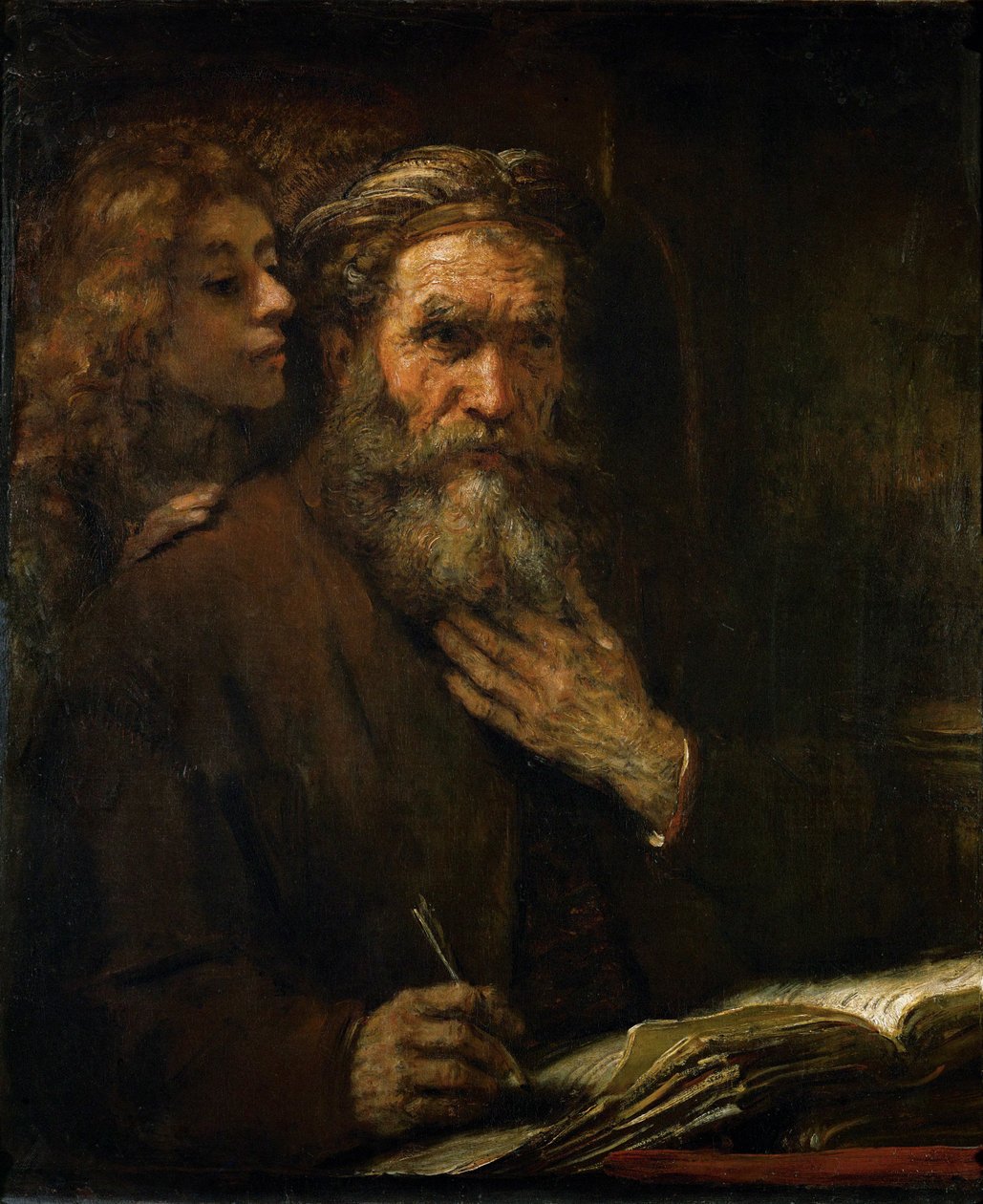 Der heilige Matthäus inspiriert von einem Engel von Rembrandt Harmensz. van Rijn