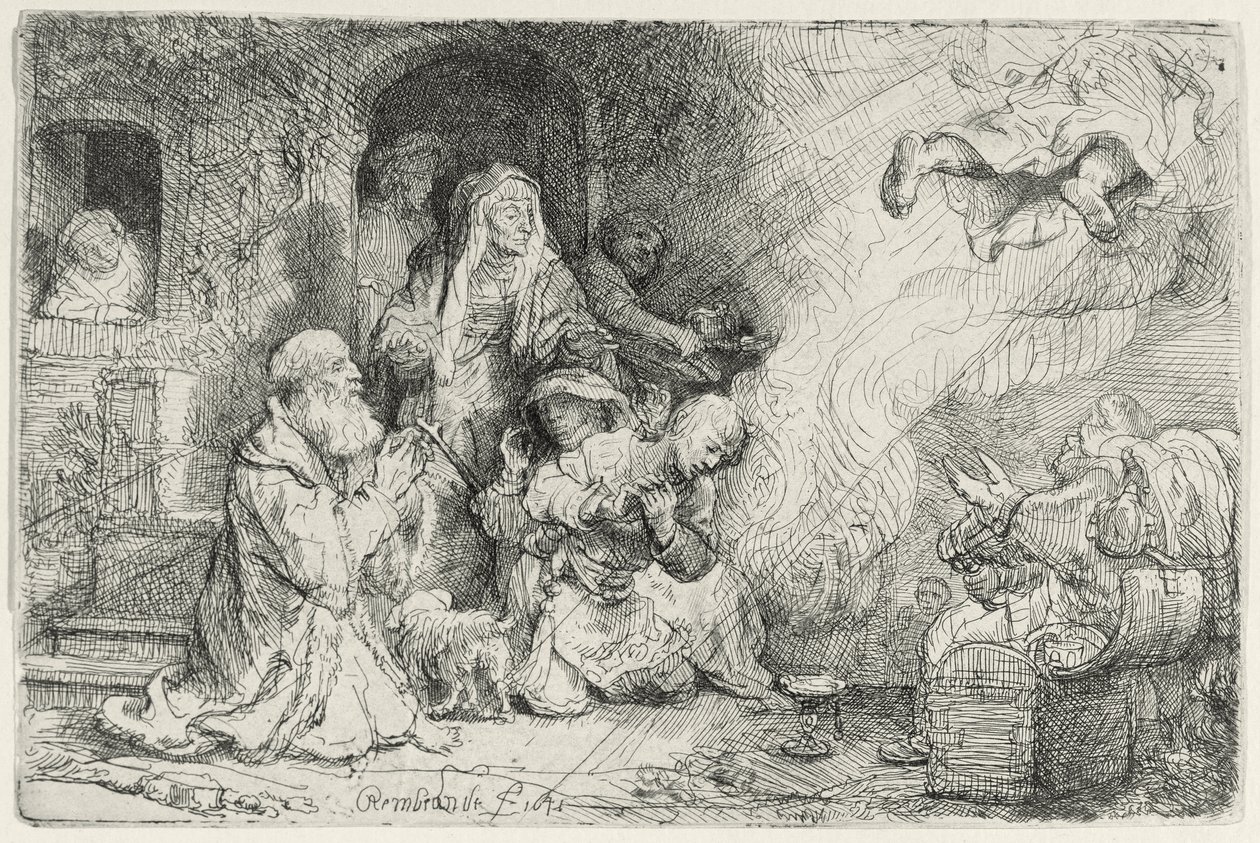 Der Engel verlässt die Familie des Tobias von Rembrandt van Rijn