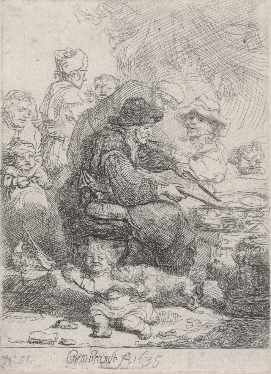 Die Pfannkuchenfrau von Rembrandt van Rijn
