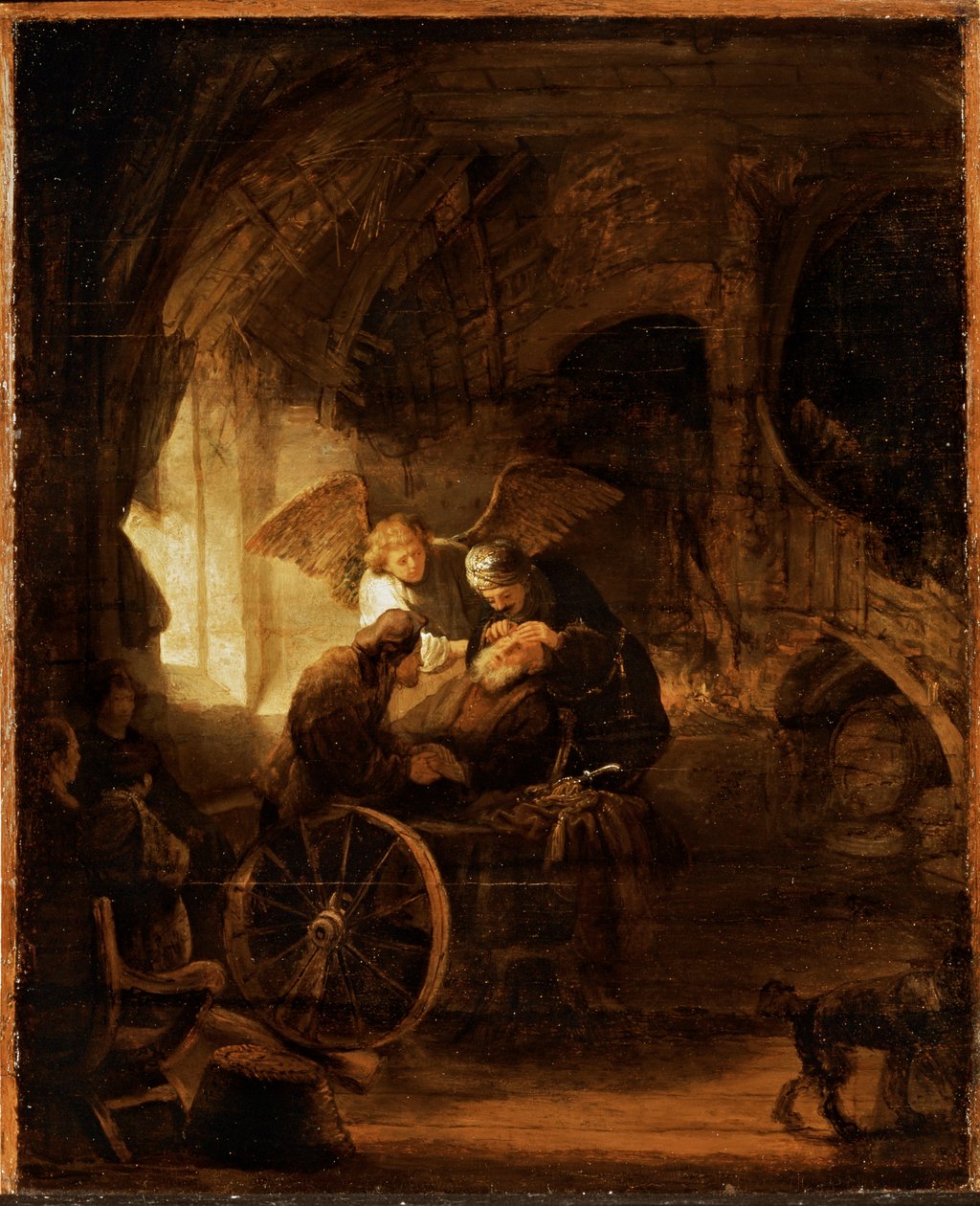 Tobias heilt die Blindheit seines Vaters von Rembrandt Harmensz. van Rijn