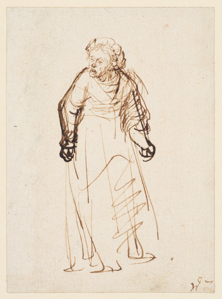 Frau schimpft (Feder & Tinte auf Papier) von Rembrandt Harmensz. van Rijn
