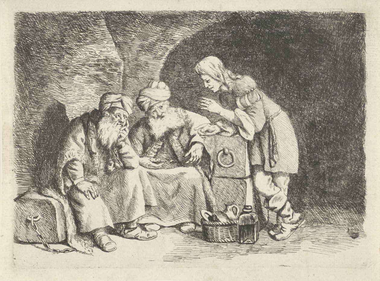 Joseph deutet die Träume des Bäckers und des Mundschenks von Rembrandt van Rijn (follower of)