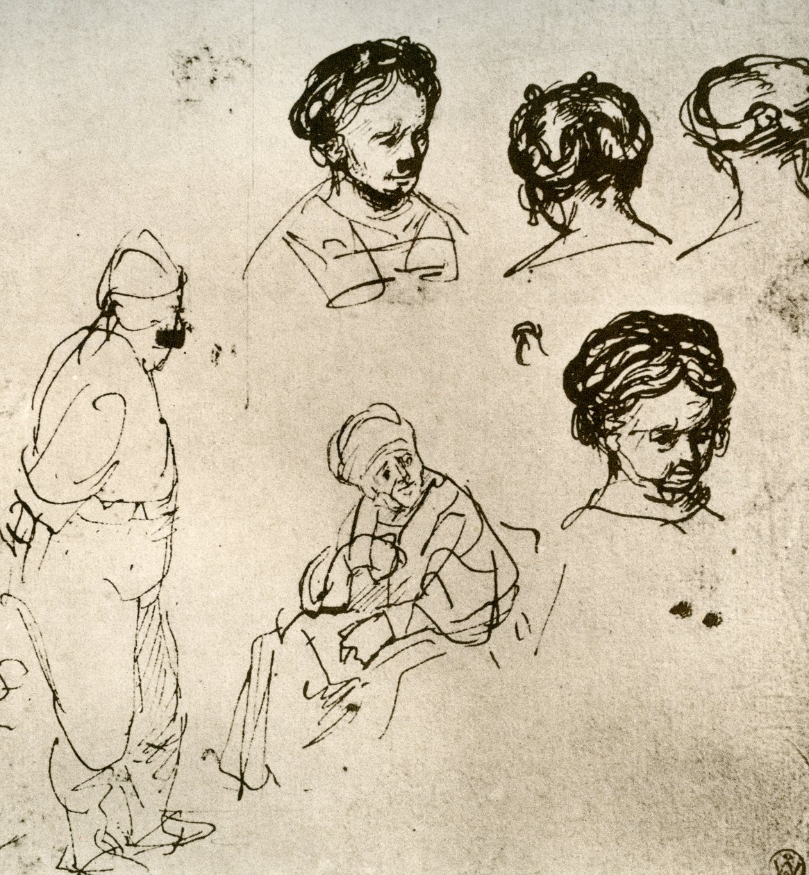 Eine Seite mit Skizzen, 1913 von Rembrandt van Rijn