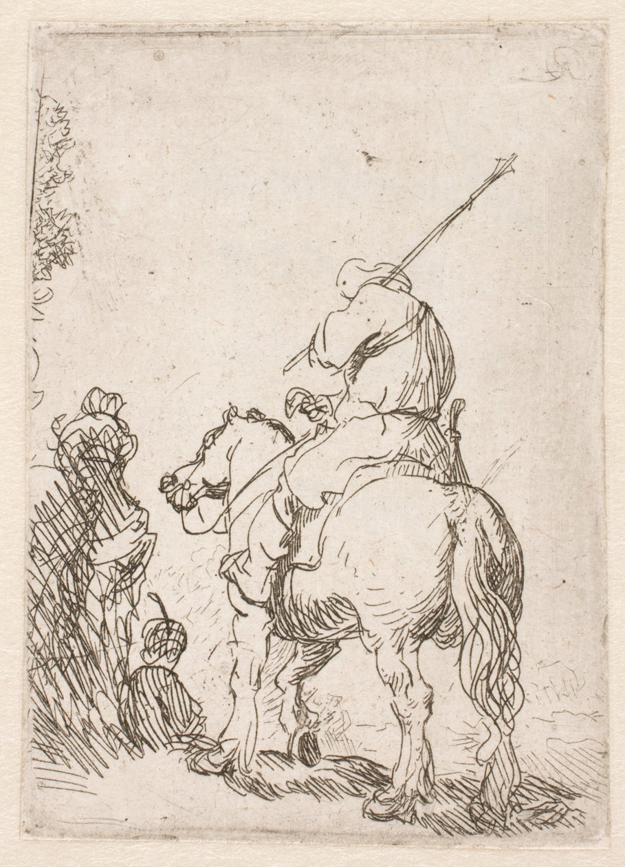 Ein turbantragender Soldat zu Pferd von Rembrandt van Rijn