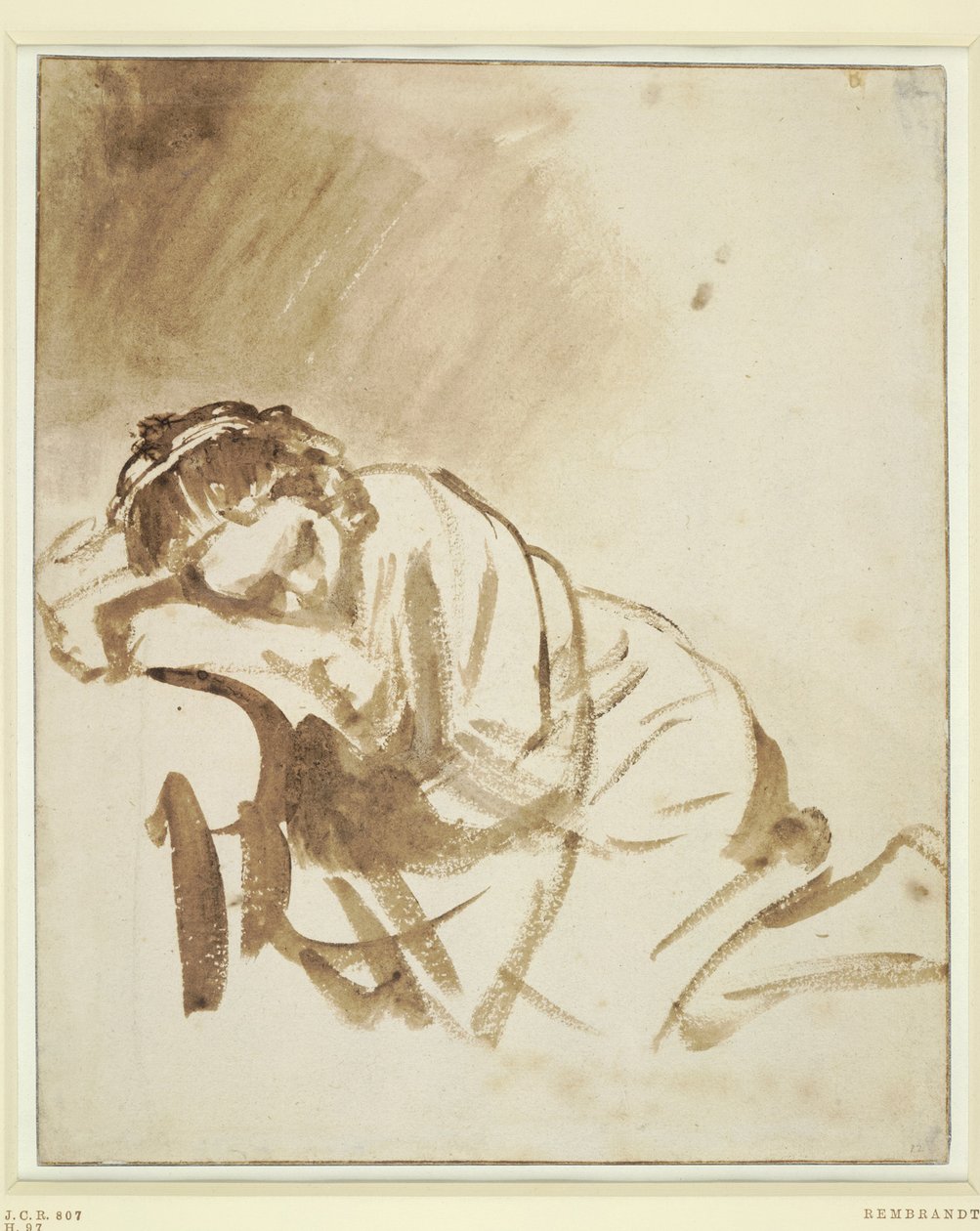Eine junge Frau schläft, Hendrickje Stoffels, ca. 1654 von Rembrandt van Rijn