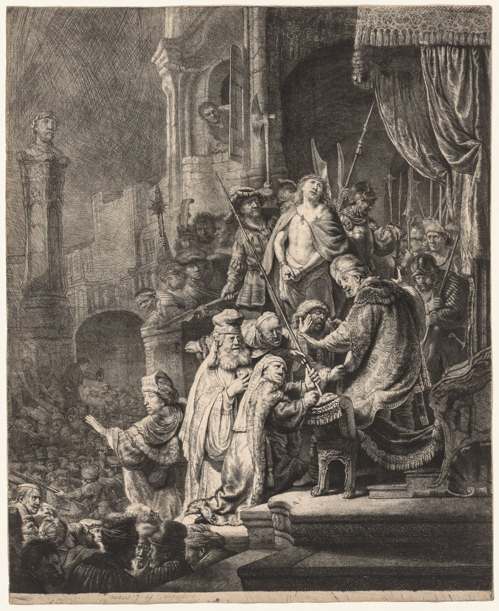 Christus vor Pilatus: Große Platte, 1636 von Rembrandt van Rijn