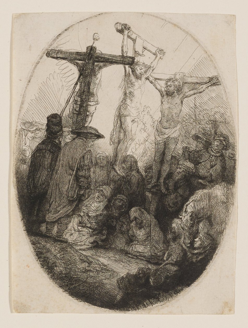 Christus gekreuzigt zwischen zwei Dieben von Rembrandt van Rijn