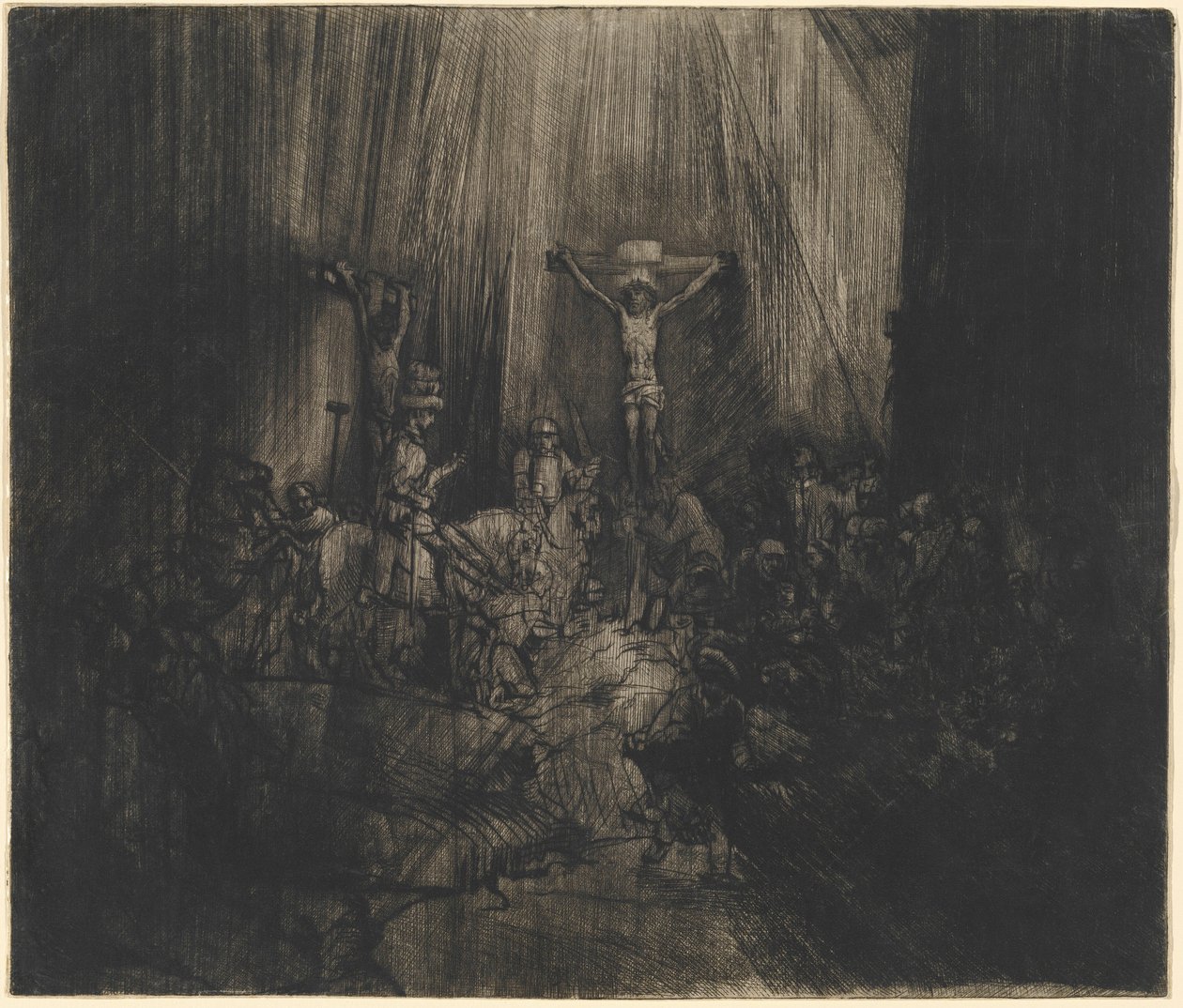 Christus am Kreuz zwischen den beiden Dieben (Die drei Kreuze) von Rembrandt van Rijn