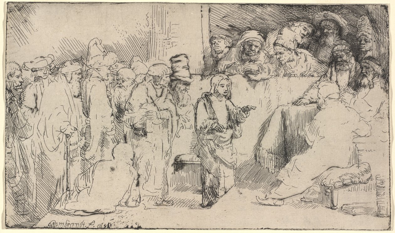 Christus im Streitgespräch mit den Ärzten: eine Skizze von Rembrandt van Rijn