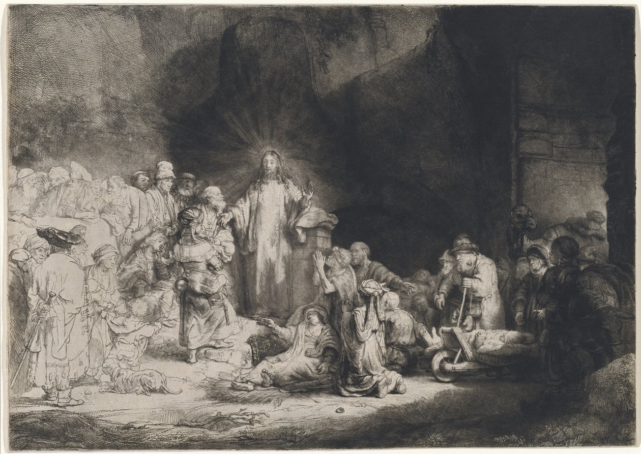 Christus predigt (Der Hundert-Gulden-Druck) von Rembrandt van Rijn