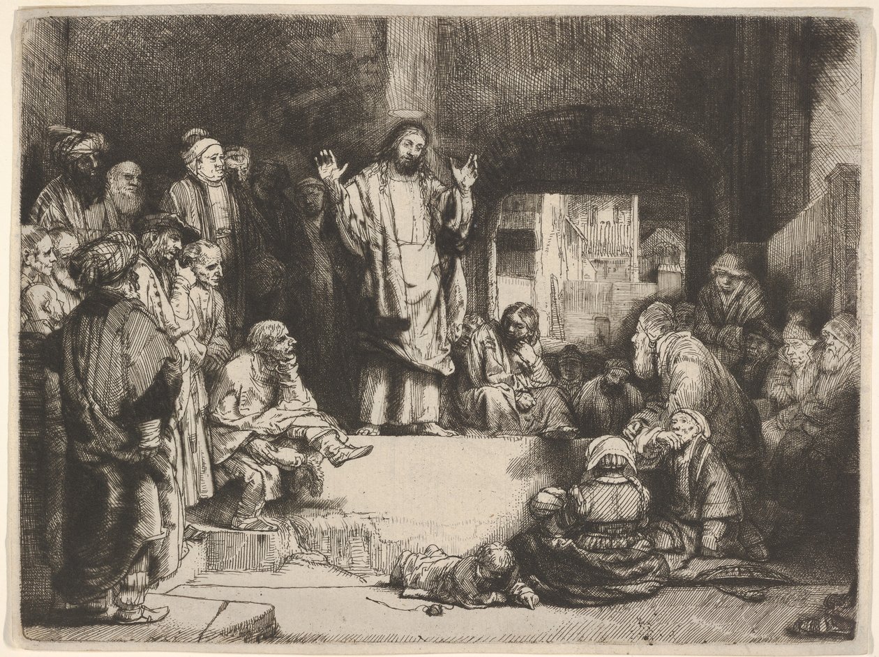 Christus predigt, genannt La Petite Tombe, ca. 1657 von Rembrandt van Rijn