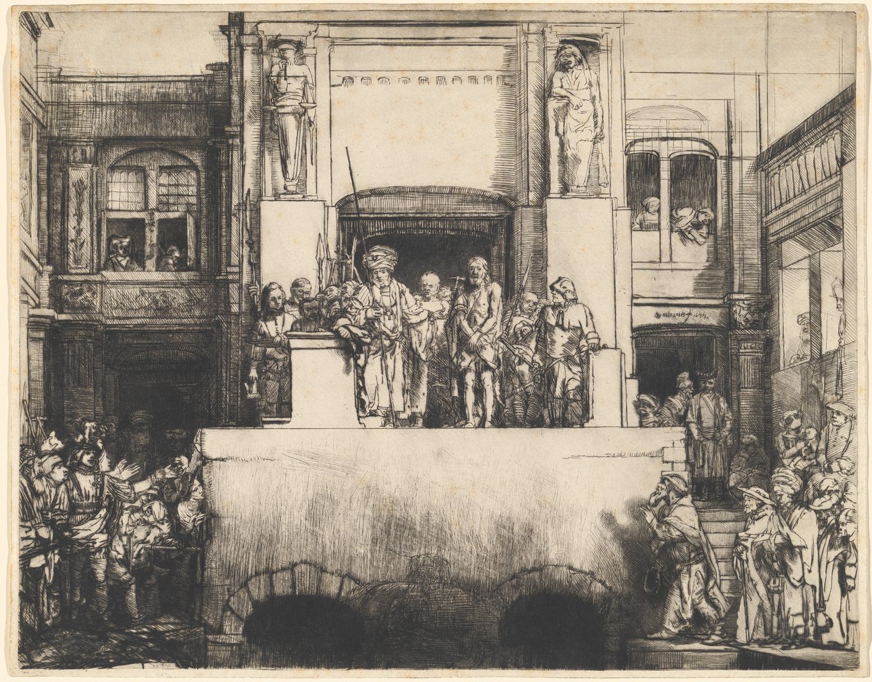 Christus dem Volk präsentiert: Längliche Platte von Rembrandt van Rijn