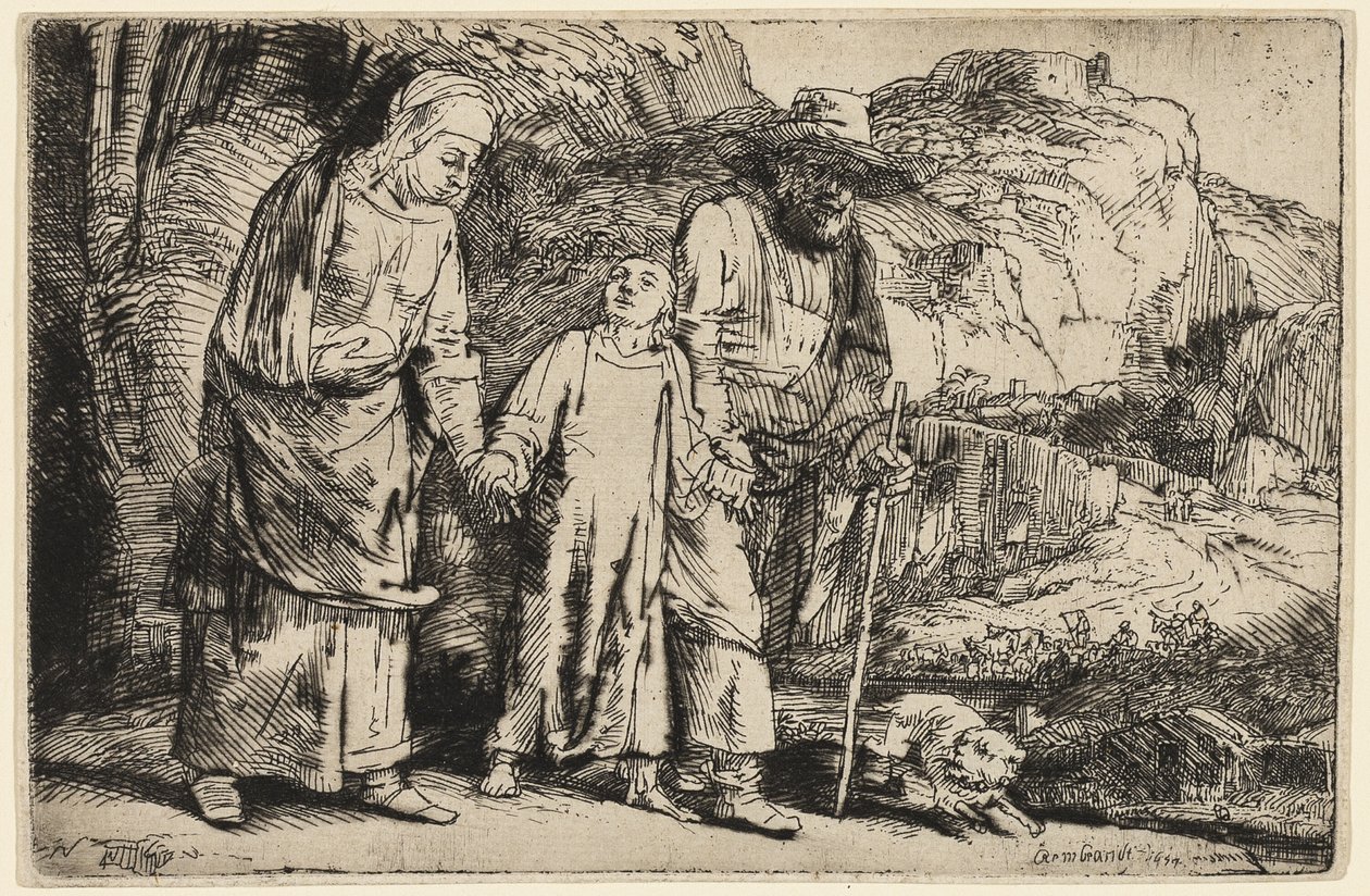 Christus kehrt mit seinen Eltern aus dem Tempel zurück von Rembrandt van Rijn