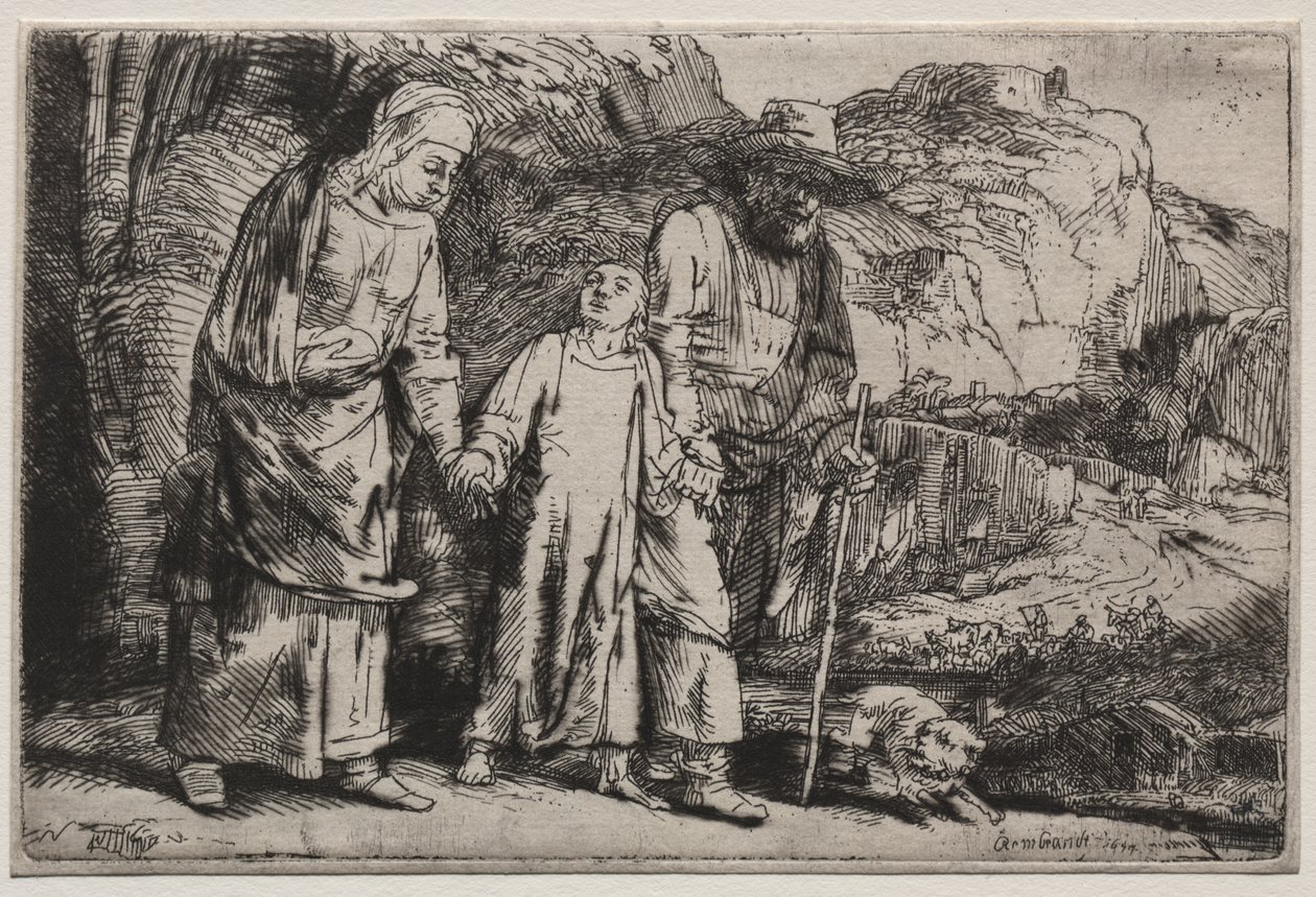 Christus kehrt mit seinen Eltern aus dem Tempel zurück von Rembrandt van Rijn
