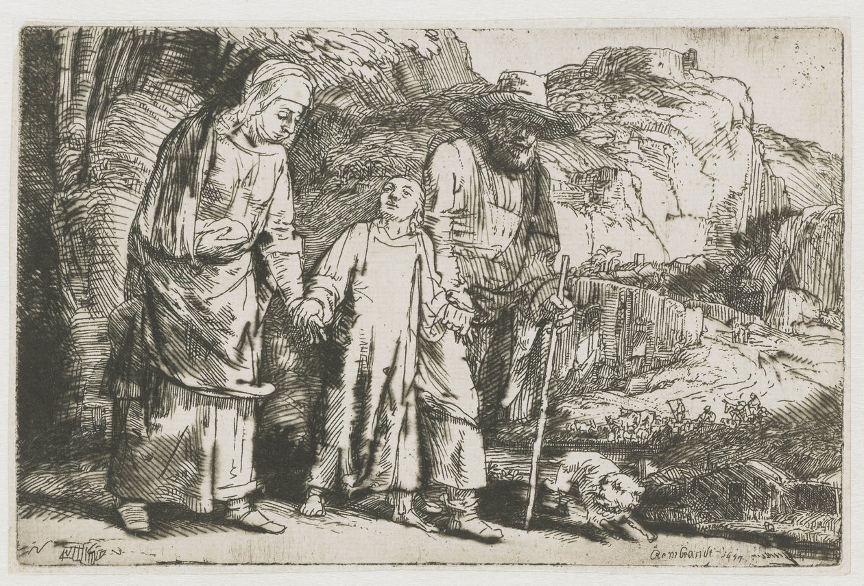 Christus kehrt mit seinen Eltern aus dem Tempel zurück von Rembrandt van Rijn