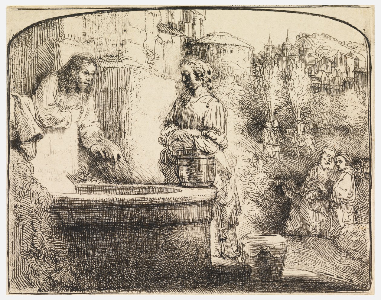 Christus und die Frau von Samaria von Rembrandt van Rijn