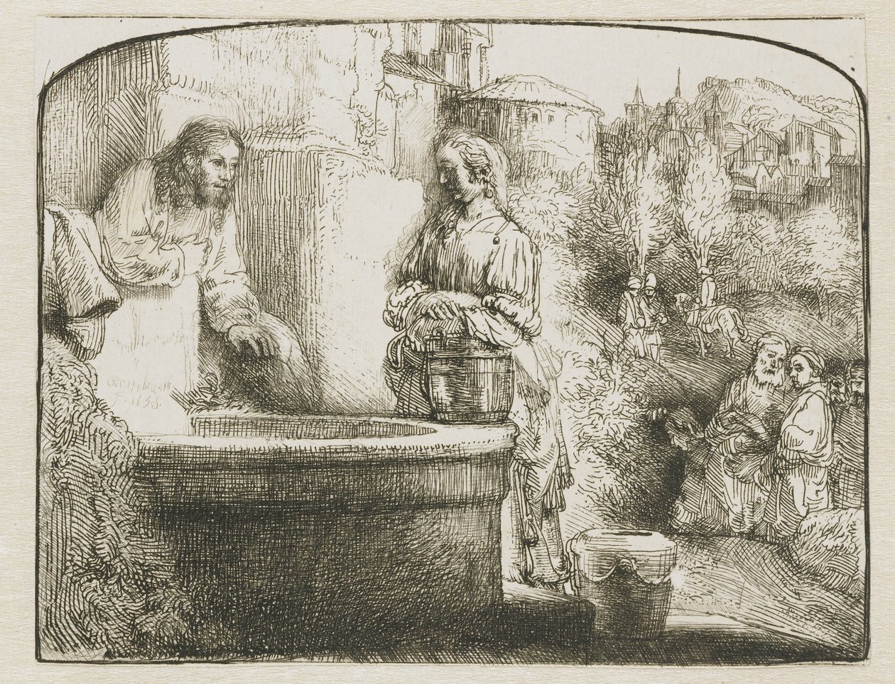 Christus und die Frau von Samaria von Rembrandt van Rijn