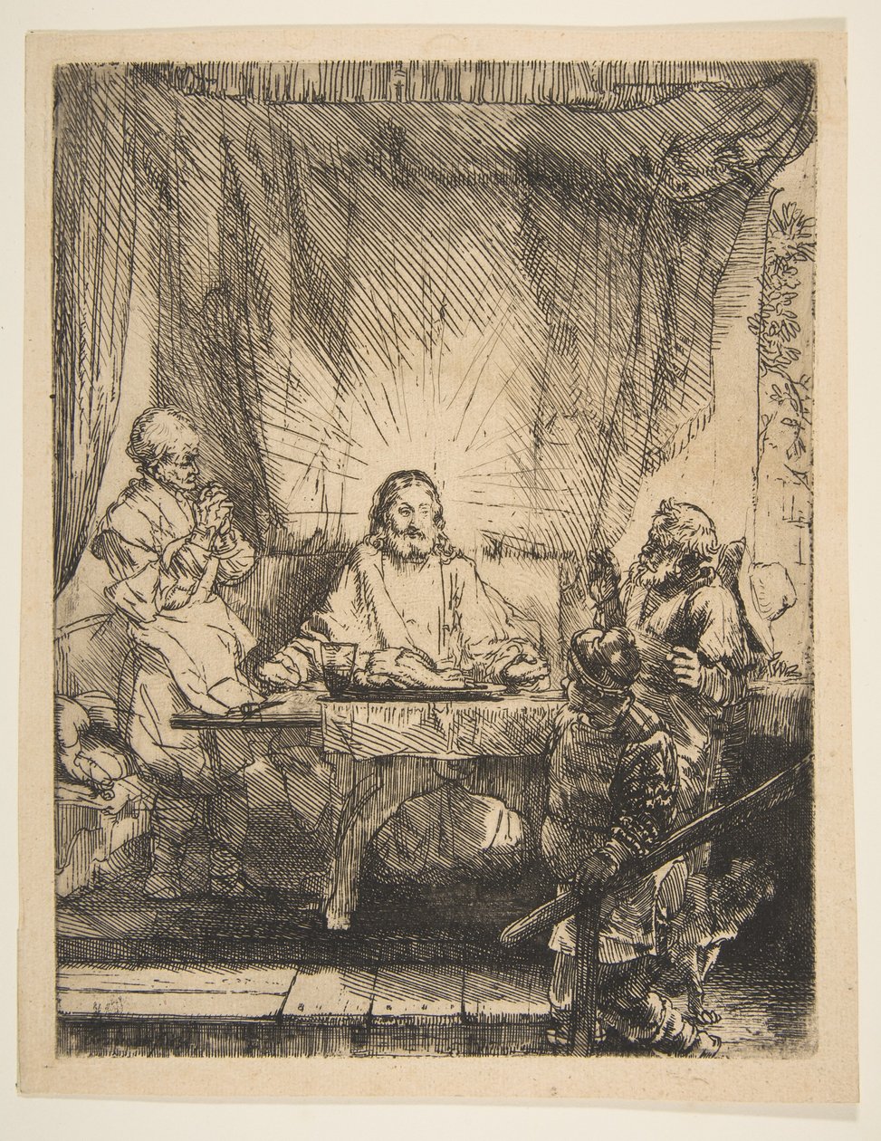 Christus in Emmaus: Die größere Platte, 1654 von Rembrandt van Rijn