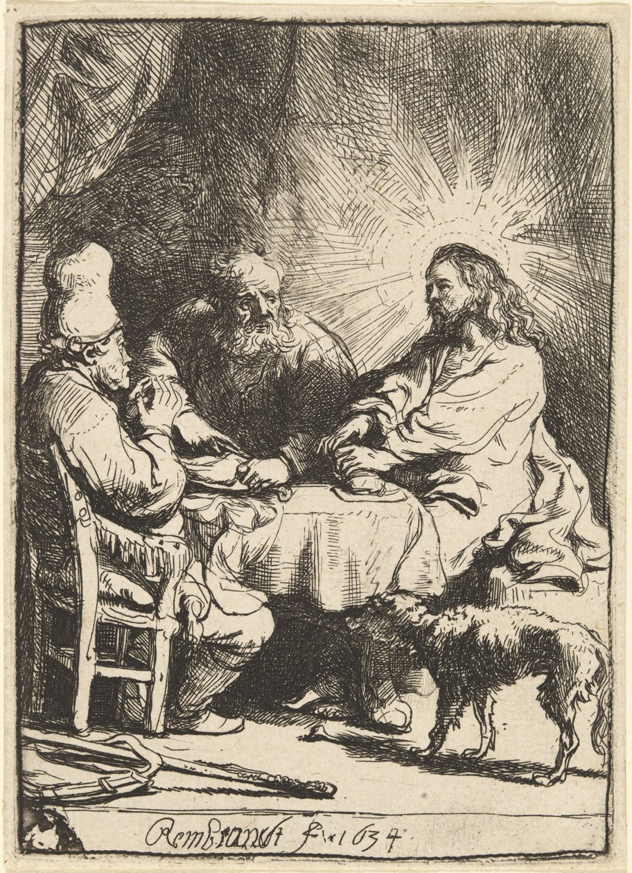 Christus in Emmaus: die kleinere Platte von Rembrandt van Rijn