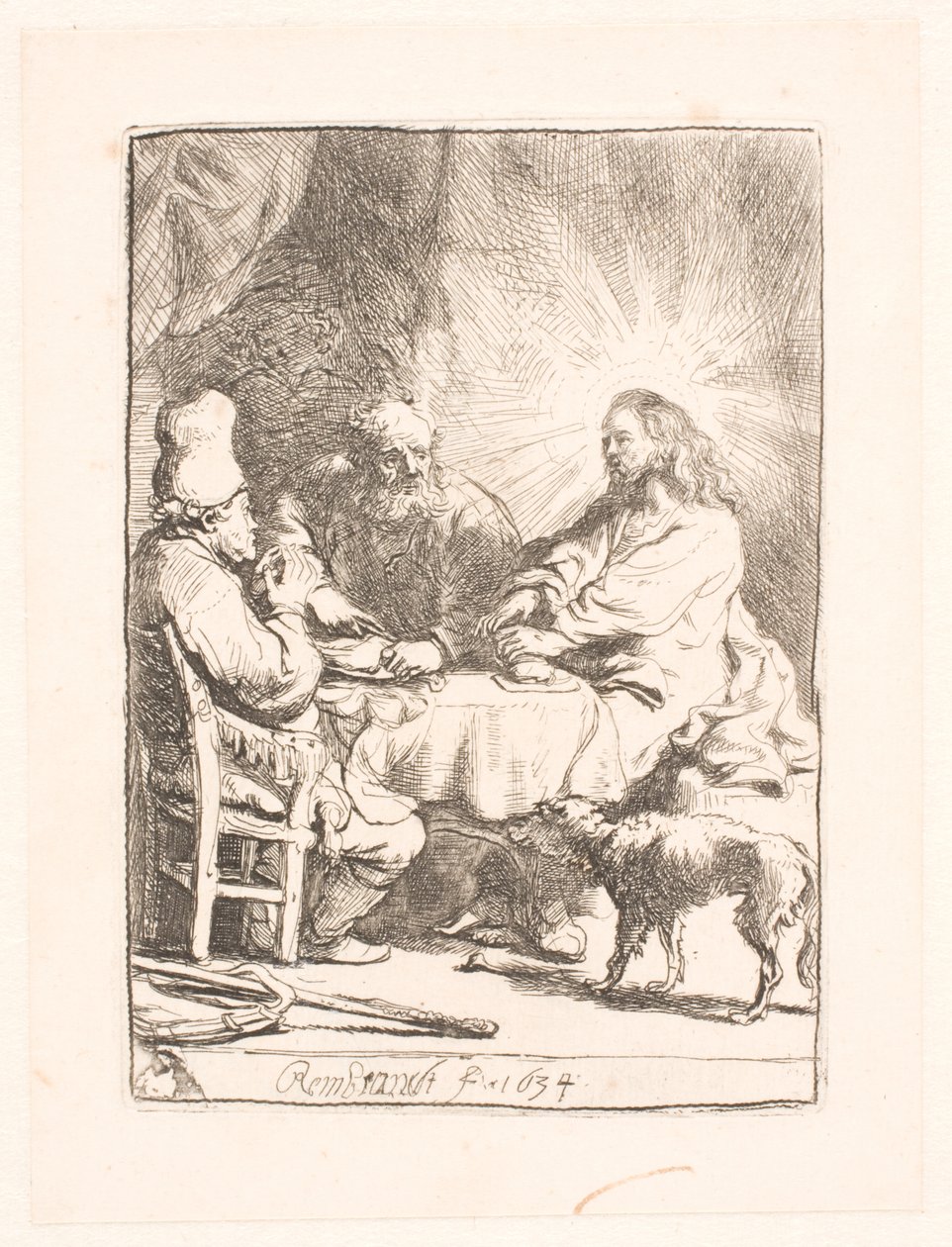 Christus in Emmaus: die kleinere Platte von Rembrandt van Rijn
