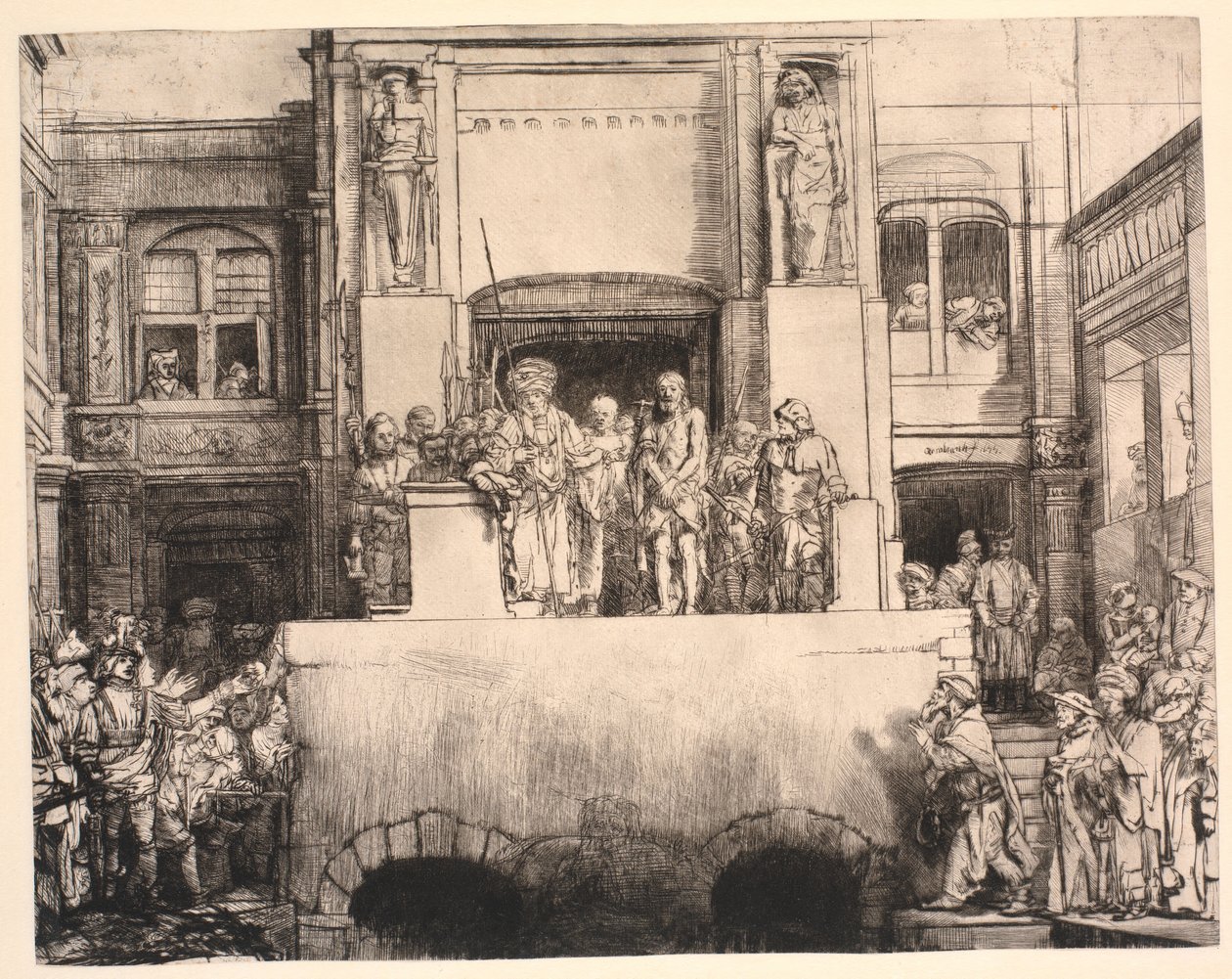 Christus dem Volk präsentiert: große rechteckige Platte von Rembrandt van Rijn