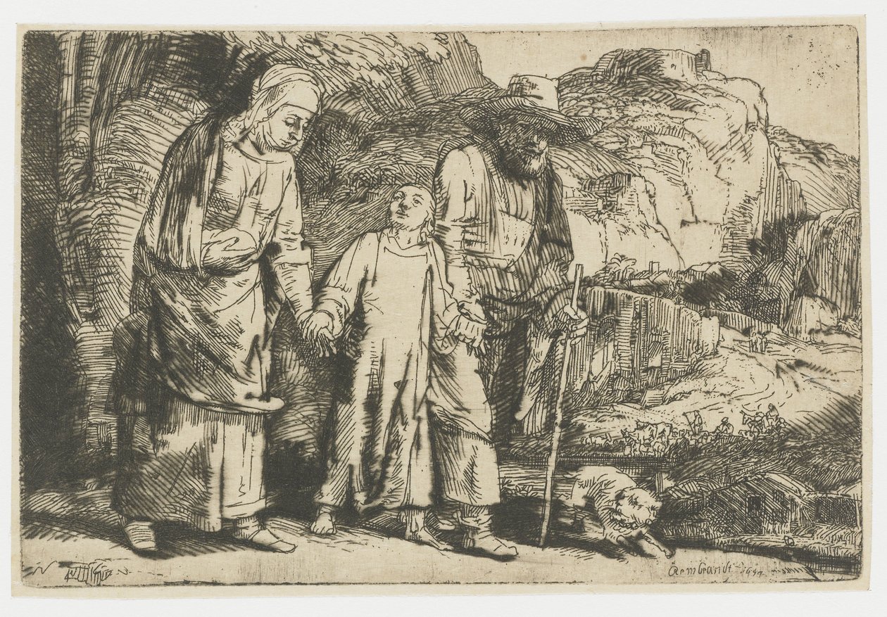Christus kehrt mit seinen Eltern aus dem Tempel zurück von Rembrandt van Rijn