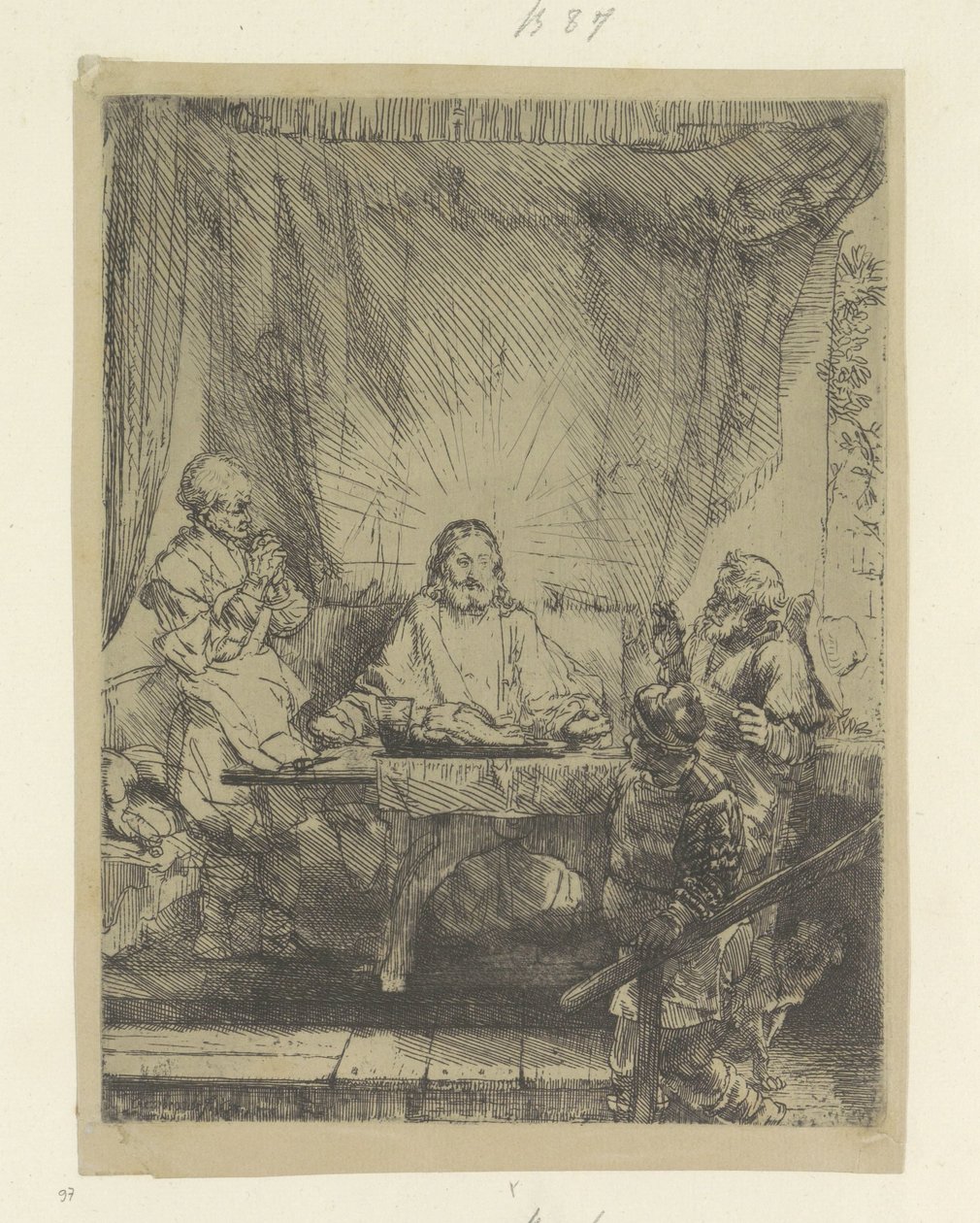 Christus in Emmaus: große Platte von Rembrandt van Rijn