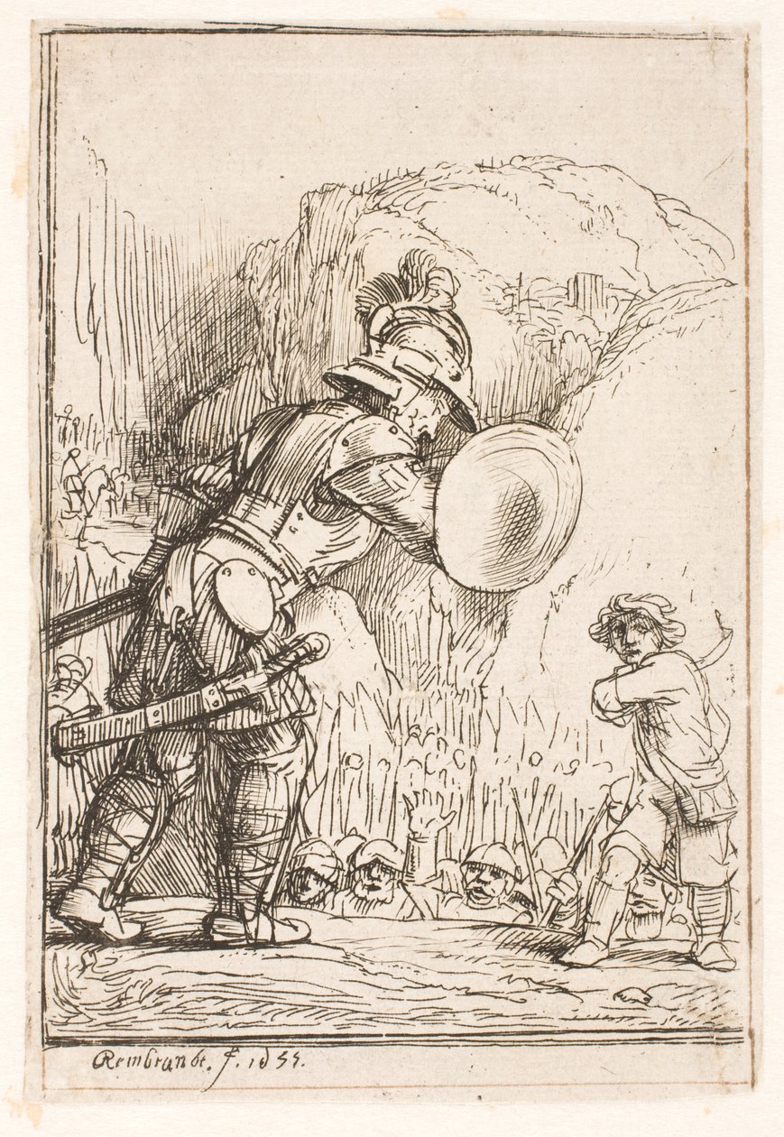 David und Goliath von Rembrandt van Rijn