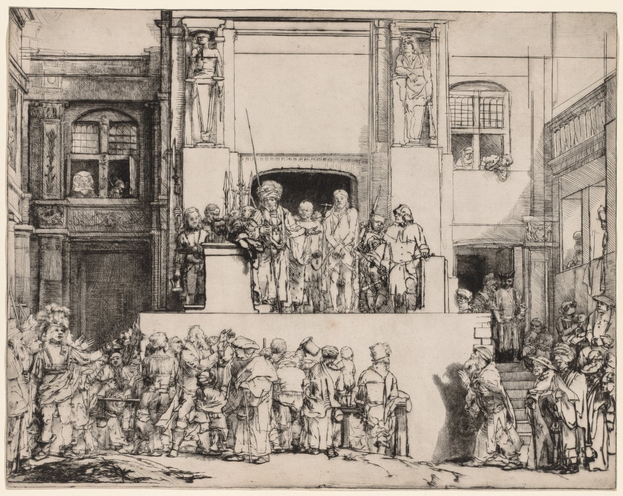 Ecce Homo. Christus dem Volk präsentiert, 1655 von Rembrandt van Rijn
