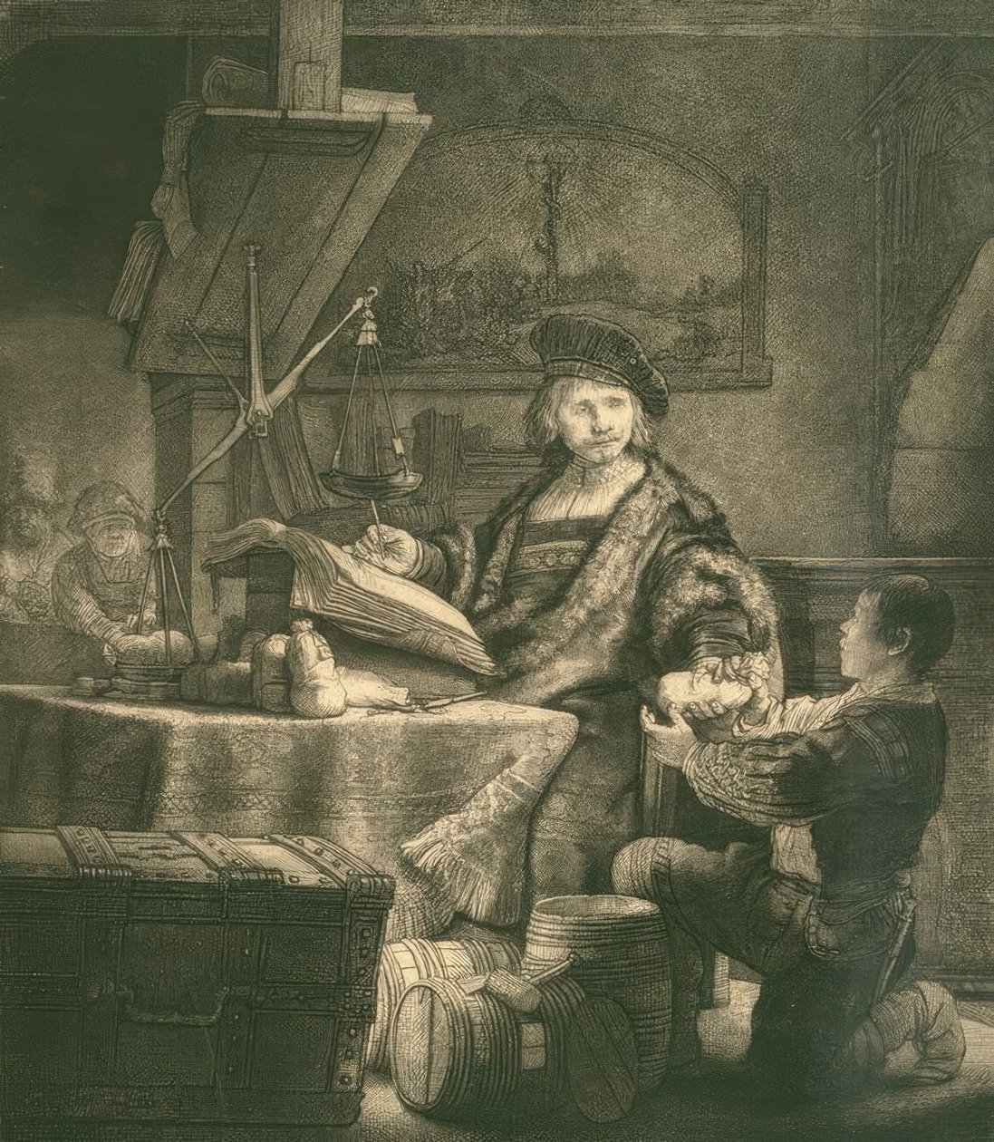 Jan Uijtenbogaert, genannt der Goldwäger von Rembrandt van Rijn