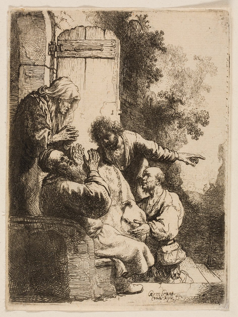 Josephs Mantel wird zu Jakob gebracht von Rembrandt van Rijn